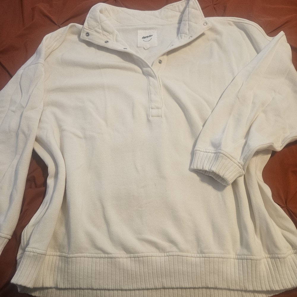 Aerie Cream Pullover Sweatshirt Hoodie